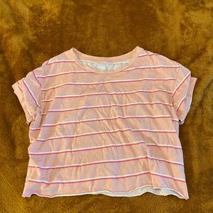 PINK oversized crop tee